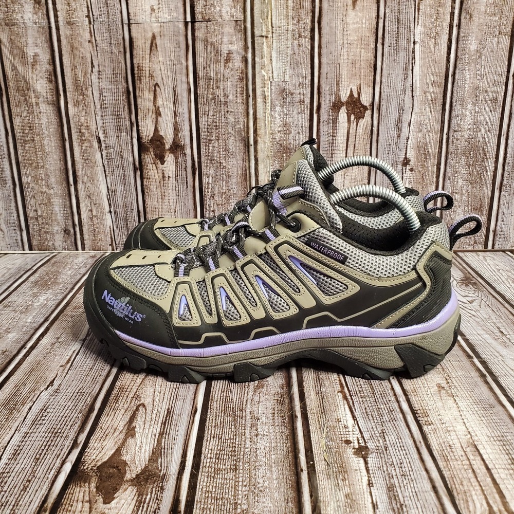 Women's Nautilus Alloy Toe Safety Boots Waterproof  Black Purple Size 9.5 W - Picture 2 of 12
